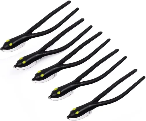 Delong Lures Señuelo de pesca sin malezas de 4.5 pulgadas, señuelo de pesca de lubina, pesca de lucio, señuelo de pesca de rana, aparejos de pesca