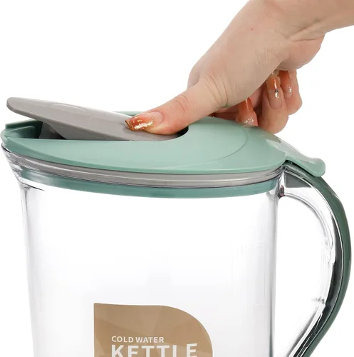 Miniatura 4 de Coloch - Paquete de 2 jarras de agua de plástico de 2 cuartos de galón con tapa abatible, recipiente de agua delgado transparente de medio galón