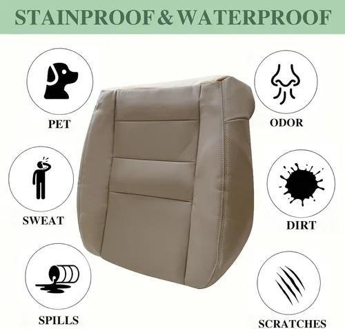 Miniatura 3 de Priprilod Funda de asiento de repuesto para parte inferior del lado del conductor, color bronceado, compatible con Ford F250 F350 Super Duty Lariat