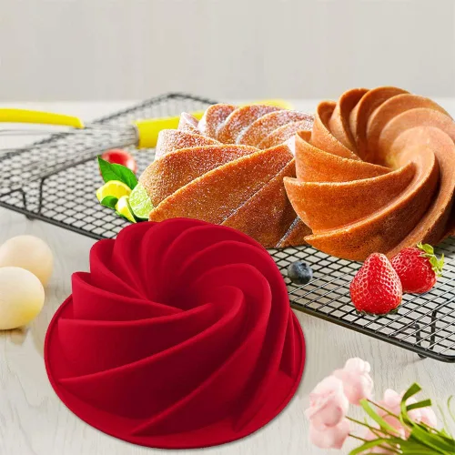 Miniatura 3 de IELEK - Molde de silicona con forma de flor antiadherente para tartas, gelatinas, pan, tubo para hornear pasteles, gelatinas, gelatina, pan, Para