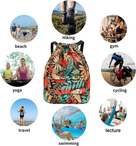 Miniatura 5 de Bolsa impermeable con cordón para ir al gimnasio o la playa, o practicar deportes, unisex