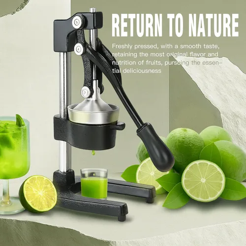 Miniatura 3 de Exprimidor de hierro fundido – Exprimidor manual de cítricos resistente, prensa profesional de naranja, exprimidor de limón de acero inoxidable