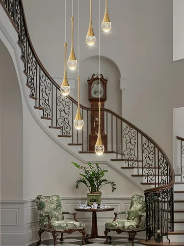 Miniatura 29 de ykolupty Candelabro Moderno de 138'', 20 Luces, Lámpara Colgante Moderna Negra, Candelabro Grande para Escalera, Vestíbulo, Sala de Estar, Negro