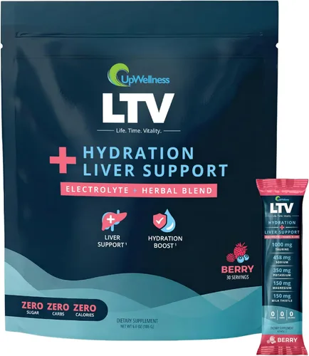 UpWellness LTV - Paquetes de hidratación hepática - Paquetes de electrolitos en polvo para hidratación instantánea y apoyo hepático - Formulado por