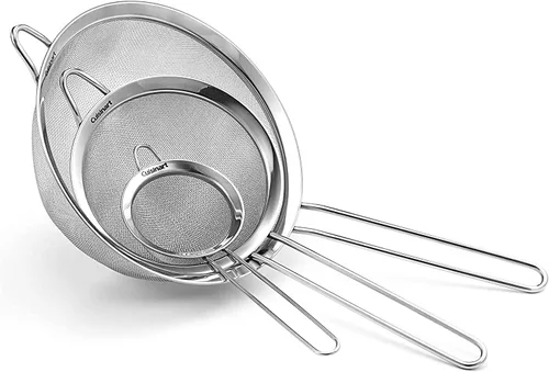 Miniatura 5 de Cuisinart 77-11G - Juego de 11 coladores de malla de acero inoxidable, colección de utensilios de cocina clásicos y CTG-00-3MS, juego de 3 coladores