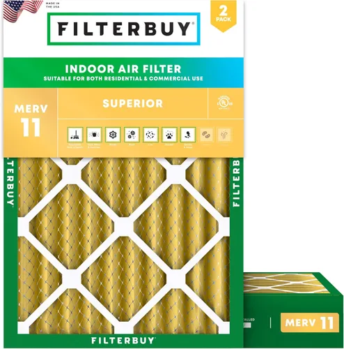 Miniatura 20 de Filterbuy Filtro de aire MERV 11 de 8 x 14 x 1 pulgadas para defensa de mascotas y alergias (paquete de 2), filtros electrostáticos plisados