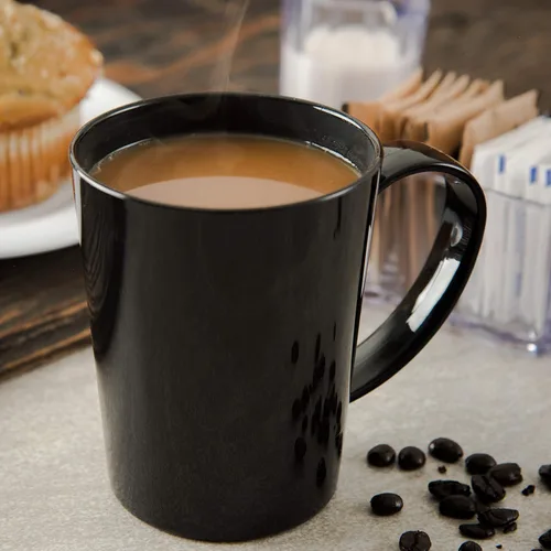 Miniatura 3 de Carlisle FoodService Products Taza Taza de Café de Plástico con Asa Grande para Bufés, Hogar y Restaurante, Tritan, 12 Onzas, Negro, (Paquete de 12)