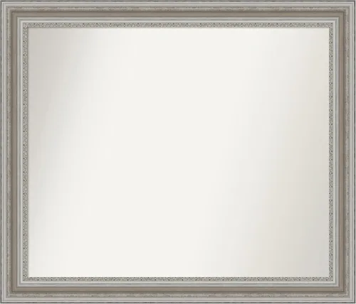 Miniatura 328 de Amanti Art Espejo de baño plateado para sobre el fregadero, 26 x 26 pulgadas, espejo cuadrado de plata antigua, marco de madera tradicional mediano