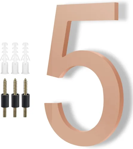 Miniatura 25 de DEWEL Números de Casa Flotantes Grandes de 8 Pulgadas para Exterior, Números de Dirección de Casa Modernos Negros para Decoración de Señalización