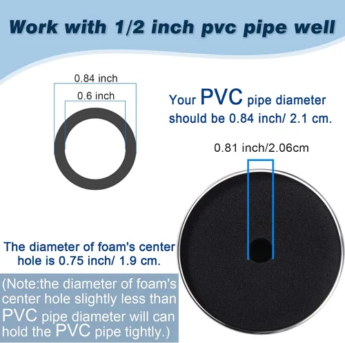 Miniatura 5 de Honoson 3 tamaños, 6 piezas de vasos de espuma Turner para vasos de PVC de 1/2 pulgada, accesorios para vasos de 10 oz a 40 onzas (negro)