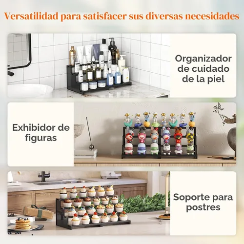 Miniatura 7 de Lifewit Organizador de Colonia para Hombres, Soporte de Perfume de Plástico de 4 Niveles, Montaje sin Herramientas, Estante de Exhibición