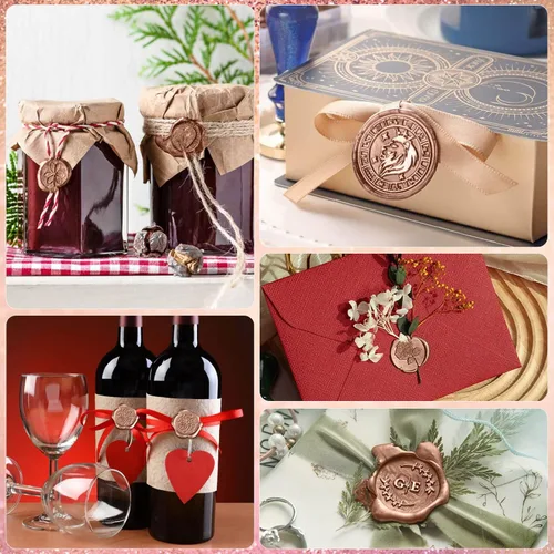 Miniatura 4 de Barras de Cera para Sellar, Paxcoo 20 piezas Barras de Sello de Cera, Barras de Cera para Sellar con Pistola de Pegamento para Invitaciones de Boda