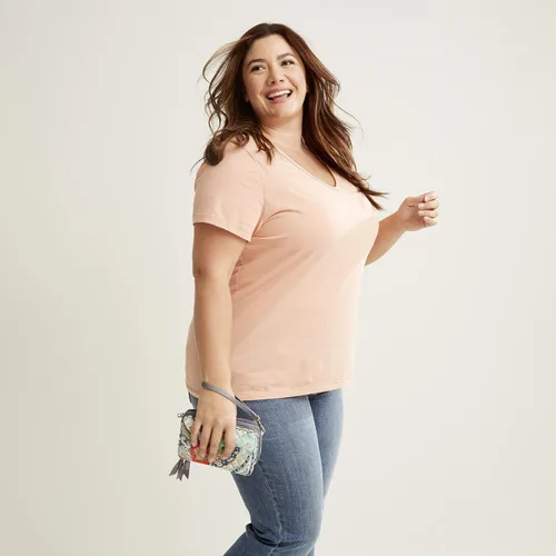 Miniatura 6 de Vera Bradley Bolso cruzado de algodón todo en uno para mujer con protección RFID, Coral floral