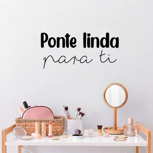 Miniatura 2 de Calcomanía de vinilo para pared, Ponte Linda para Ti/Get Cute for You, 11.6 x 25 pulgadas, inspiradora y encantadora calcomanía femenina con cita