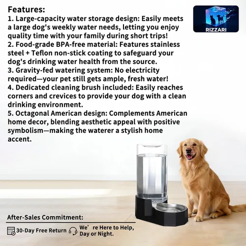 Miniatura 2 de Sfozstra - Dispensador de agua por gravedad: Comedero automático de 4L en acero inoxidable blanco para gatos sin filtros para mascotas, uso