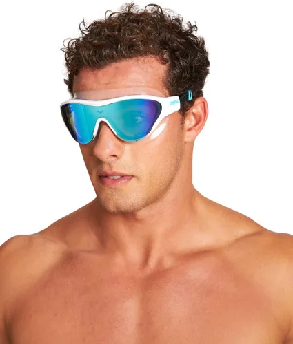 Miniatura 5 de ARENA Gafas de natación unisex para adultos, gafas de natación para hombres y mujeres, de gran ajuste, espejo de policarbonato/lente sin espejo