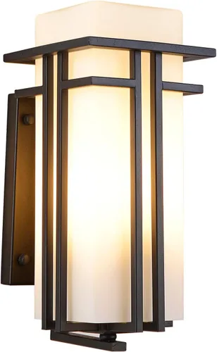 Miniatura 10 de Luz de Porche Exterior Montada en Pared Farol de Pared Impermeable Luminaria Exterior para Entradas, Patios, Garaje, Porche Delantero, Marco de Negro