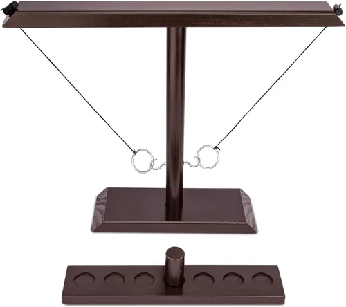 DreamToyz Ring Toss Games for Adults, Yard Games, Patio Decor, Outdoor Indoor Games, Wooden Hook and Ring Game for Bars, Home, Party, 15.7" X 13"