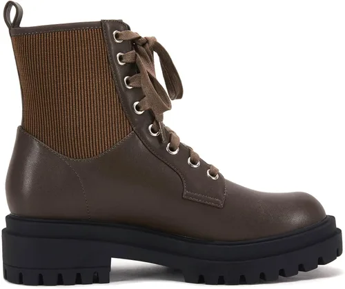 Miniatura 5 de VETASTE Botas de tobillo con cordones para mujer, puntera redonda, tacón bajo y grueso, botines de combate de invierno
