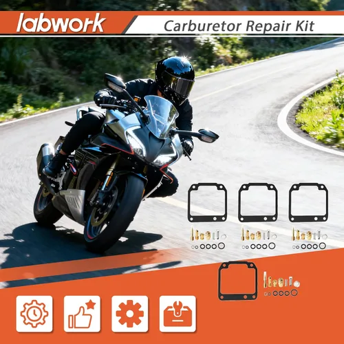Miniatura 2 de labwork Paquete de 4 kits de reparación de carburador para Yamaha FZ600 YX600 Radian FZ YX 600