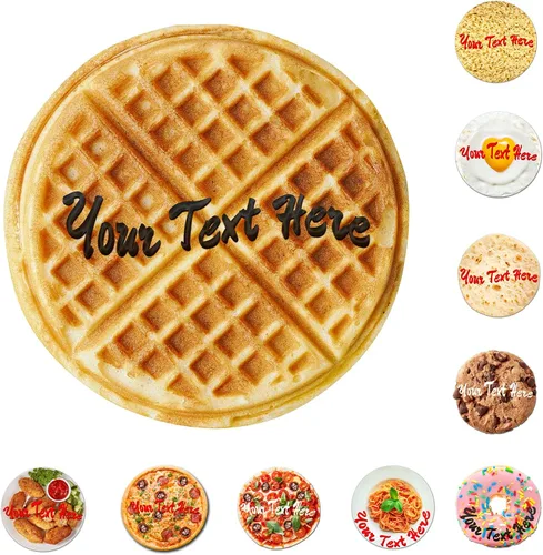 Miniatura 10 de Manta redonda de ramen personalizada con nombre y texto, manta de comida personalizada, regalos novedosos, mantas suaves personalizadas para Manta