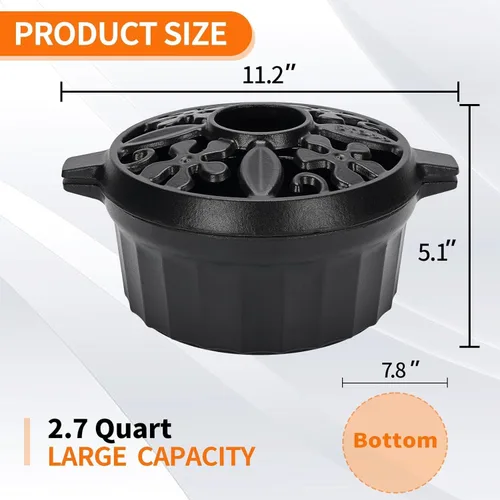 Miniatura 5 de Vaporizador de estufa de leña: humidificador de chimenea de hierro fundido Olla interior para calefacción del hogar Accesorios decorativos