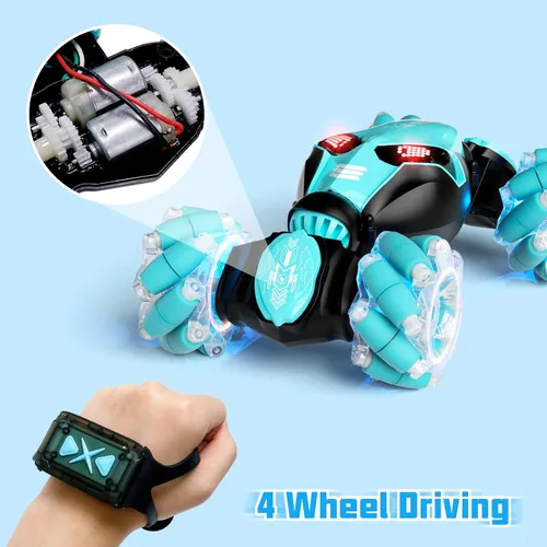 Miniatura 5 de 82.4 °F Control remoto Sensor de gestos RC Stunt Cars Juguetes Regalos para Niños 2.4GHz 4WD Rc Car, doble cara, 360° voltea el vehículo