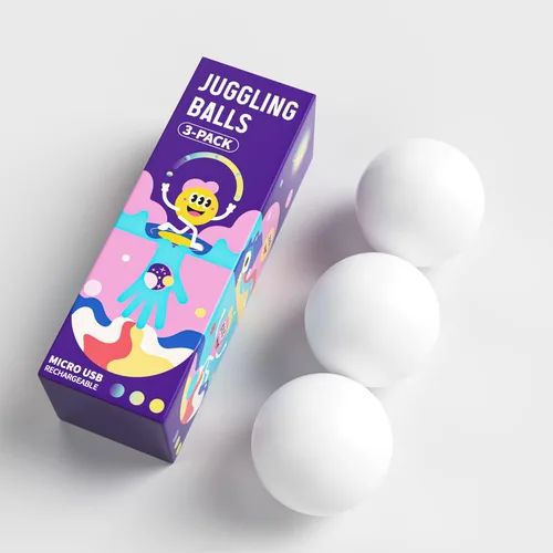POITOI Bolas de malabarismo iluminadas que brillan en la oscuridad, bolas de malabarismo LED recargables por USB, 105 g/3.9 oz Arco iris 3.9oz