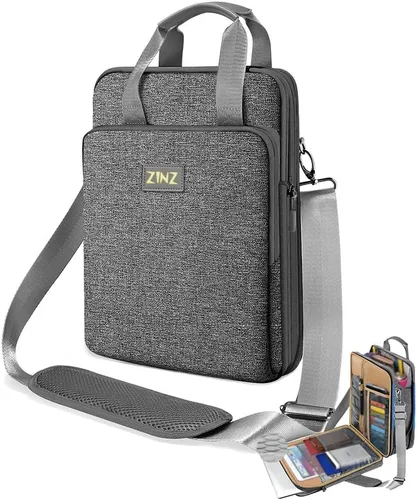 Miniatura 10 de ZINZ Bolsa de hombro para laptop de 12.3-13 pulgadas, bolso expandible con compartimento para objetos de valor compatible con MacBook Air/Pro/Neo