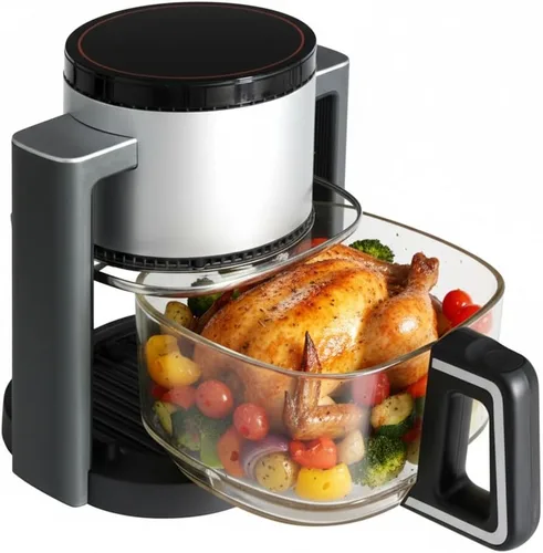 Miniatura 11 de HealSmart Horno freidora de aire digital 12 en 1 de 6.34 cuartos de galón, horno de convección multifunción de 1700 W con ventana de visión, cesta