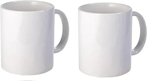 BLUE RIBBON Tazas de café en blanco de sublimación blanca, chocolate caliente, tazas de cerámica, cacao caliente, juegos de tazas, paquete de regalo