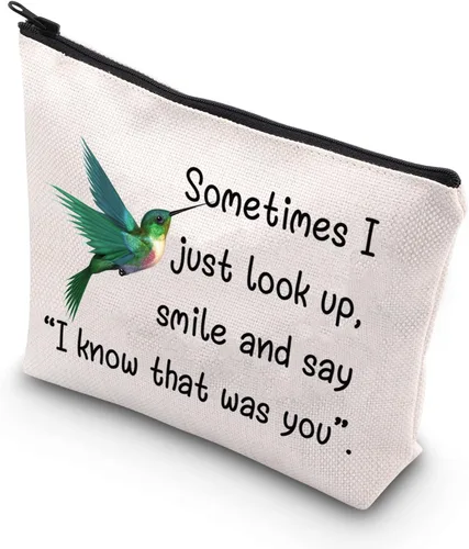 BDPWSS Bolsa de maquillaje para colibrí, regalo conmemorativo de colibrí, Sometimes I Just Look Up Smile And Say I Know That Was You Gift, Ese era