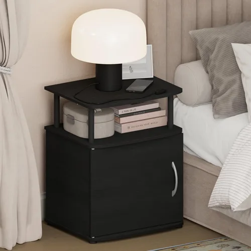 Miniatura 20 de Mesa de noche con cajón Furinno, Madera Roble francés