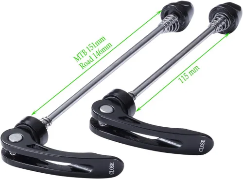 Miniatura 4 de Juego de brochetas de liberación rápida para bicicleta de carretera MTB delantera y trasera