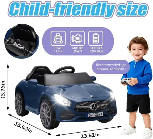 Miniatura 3 de Vehículo de paseo con licencia Mercedes-Benz CLS 350 de 12 V para niños, camión para montar con control de padres, suspensión de resorte, ruedas