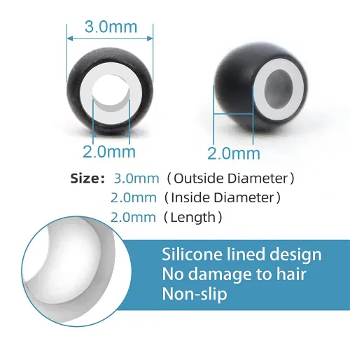 Miniatura 4 de 1000 cuentas precargadas de nano-cuentas forradas de silicona de 0.118 pulgadas para extensiones de cabello, extensiones de cabello humano