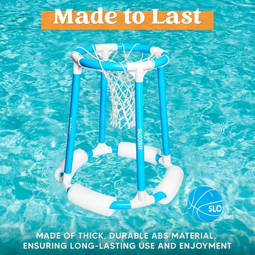 Miniatura 3 de Sloosh Juego de aro de baloncesto para piscina, juego flotante de baloncesto, flotadores de natación con bomba de bolas, juguete de juego acuático
