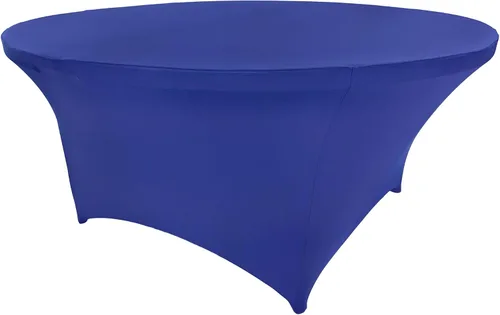 Miniatura 110 de Mantel de cóctel de elastano redondo de 24 pulgadas x 30 pulgadas de alto, color negro