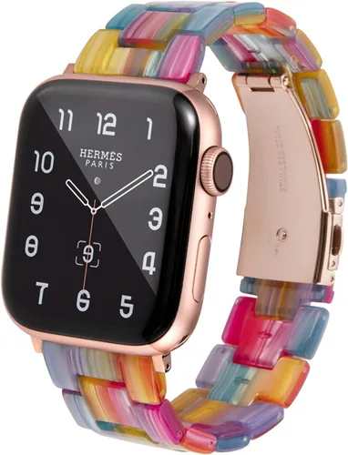 Miniatura 34 de HOPO Compatible With Apple Watch Band Thin Lightweight Resin Strap Bracelet Fashion Wristband Replacement For iWatch Bands Series Ultra 11 10 9 8 7