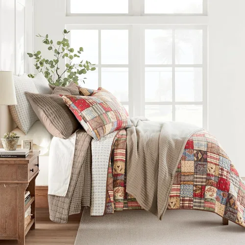 Miniatura 69 de Levtex Home Mills Waffle - Juego de colcha King (122 x 106 pulgadas) con 2 fundas de almohada (36 x 20 pulgadas) - Rubor - Juego de colcha de Blush