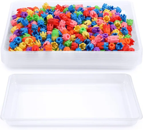 Miniatura 24 de Hoteam Bandeja organizadora de almacenamiento plana, bandeja de papel para aula, organizador de archivos apilable de plástico para escuela, oficina