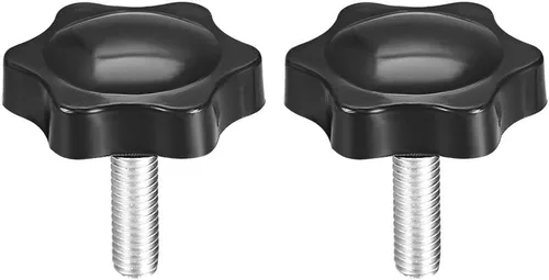 Miniatura 16 de uxcell Perillas de tornillo de sujeción con abrazadera Pomo de estrella M6 x 0.630 in rosca macho 2 piezas