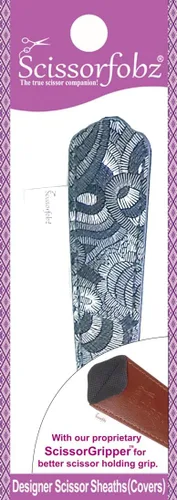 Miniatura 30 de Fundas protectoras para tijeras de diseñador, 4 unidades, tamaño surtido, diseño floral victoriano azul #4-304 Jardín floral victoriano azul
