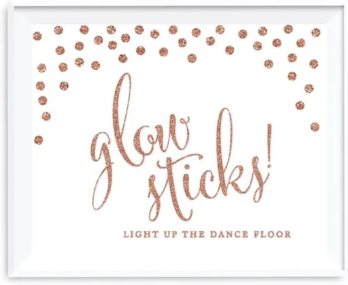 Miniatura 33 de Andaz Press Letreros de fiesta de boda, purpurina sintética de oro rosa, 8.5 x 11 pulgadas, resalta tu versículo bíblico favorito para el nuevo Sr.