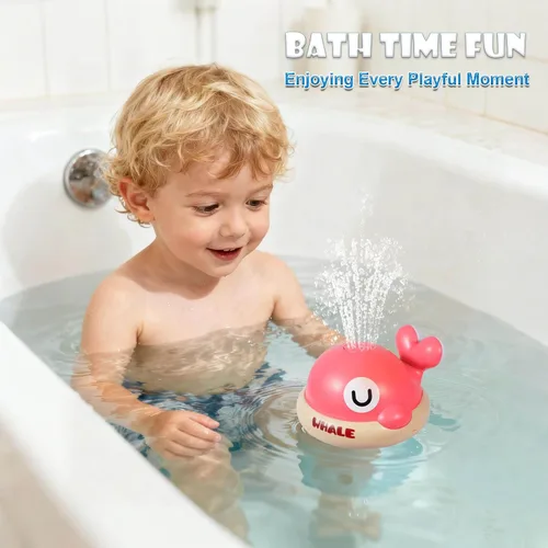 Miniatura 5 de Juguetes de baño para bebés, juguetes de baño para niños de 1 a 3 años, juguetes de bañera recargables con rociador de ballenas iluminados, juguetes