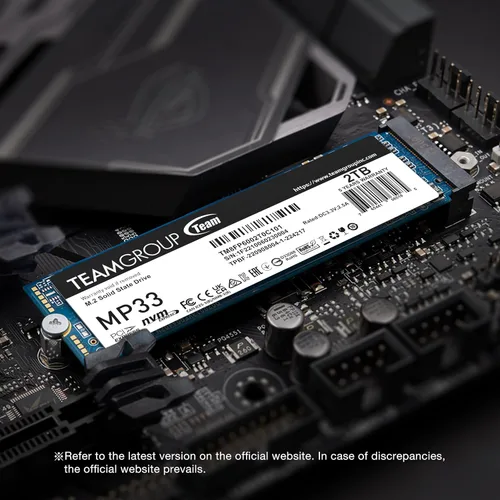 Miniatura 2 de TEAMGROUP MP33 256GB con caché SLC 3D NAND TLC NVMe 1.3 PCIe Gen3x4 M.2 2280 SSD interno R/W velocidad de hasta 1600/1000 MB/s para portátil y PC
