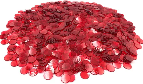 Miniatura 7 de YH Poker 1000 fichas de marcadores de fichas de bingo, discos de plástico, contadores de chips para juego de bingo, ideal para fiestas, aula, Verde
