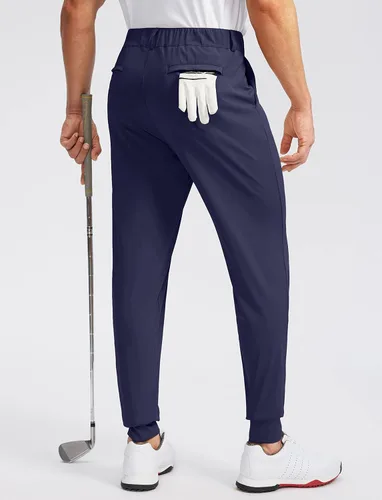 Miniatura 3 de Soothfeel Pantalones deportivos de golf para hombre con 5 bolsillos, ajustados, elásticos, para correr, viajes, trabajo, para hombre