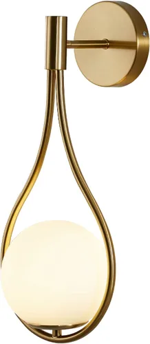 KCO Lighting - Aplique de pared con diseño de gota de mediados de siglo, lámpara de pared de latón cepillado, lámpara de montaje en pared para