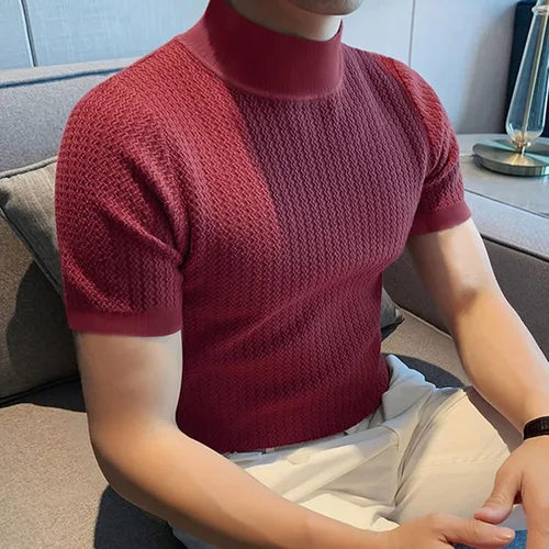 Miniatura 2 de Mens Thermal Turtleneck Fleece Lined Compression Shirt Mock Turtle Neck Short Sleeve Base Layer Pullovers Sweater Tops